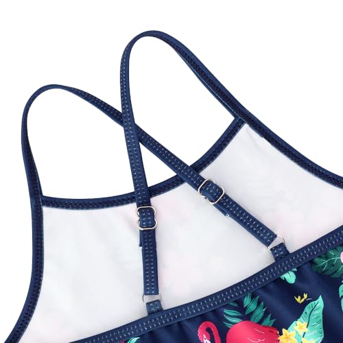 Image of Girls Swimsuit One Piece Bathing Suit with Adjustable Straps Cute Little Kids Swimming Suits Beach Swimwear 4T-12