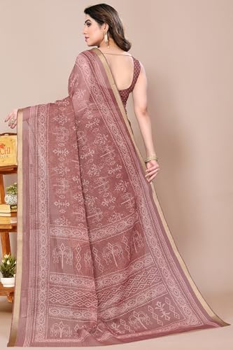 Image of MIRCHI FASHION Lightweight Kota Doria Cotton Saree | Floral Printed Summer Saree for Women | Breathable Ethnic Daily Wear Saree with Blouse Piece