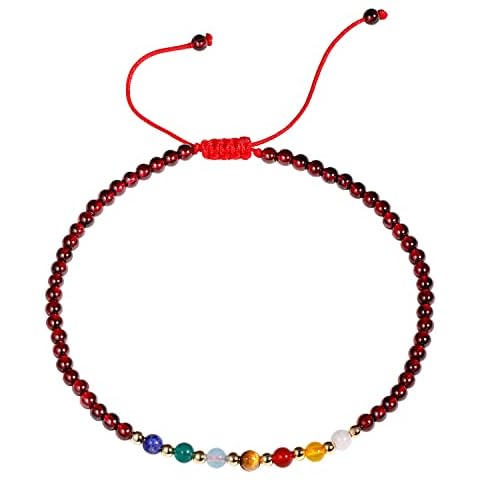 Jewboo 7 Chakra Anklet with Healing Crystals Cover