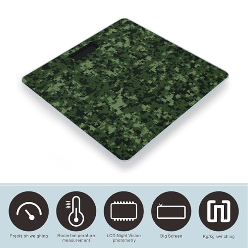 Báscula Digital de Baño Camuflaje Digital Green Army Precisión miniatura 3