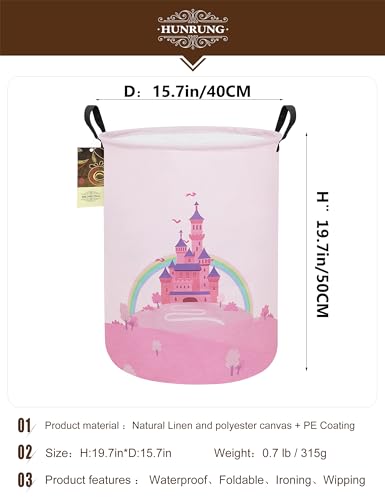 Miniatura 2 de Hunrung Cesto Para Ropa Sucia, Cesta De Almacenamiento Grande De Tela De Lona Ligera, Organizador De Juguetes, Ropa Sucia, Plegable, Impermeable Para Dormitorios Universitarios, Dormitorio De Niños