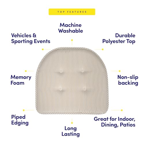 image for Sweet Home Collection Chair Cushion Memory Foam Pads Tufted Slip Non S