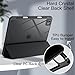 JETech Case for iPad Pro 11-Inch M5/M4 2025/2024 (6th/5th Generation) with Pencil Holder, Clear Transparent Back Shell Slim Stand Shockproof Tablet Cover, Auto Wake/Sleep (Black)