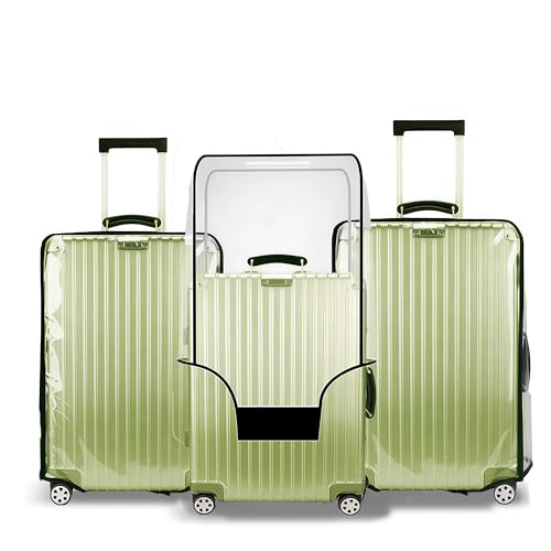 Image of 20 24 28 30 Inch Clear Suitcase Luggage Protector Cover Tsa Approved Waterproof PVC Thicken Transparent Full Clear Suitcase Protector Cover Travel Case 3 Pieces Set, Transparent, 20 /24 /28