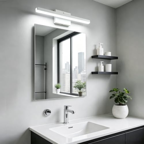 Image of IZORRO Modern Bathroom Vanity Light 32 inch, Rotatable, 24W Dimmable Led Bathroom Light Fixture Over Mirror, White Vanity Light Bar (Cool White 6000K)