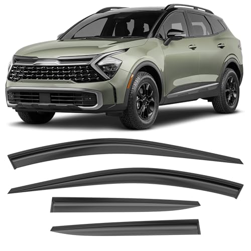 Image of Shatterproof Taped-On Window Deflectors for Kia Sportage 2023-2025, Rain Guards, Window Visors for Car, Vent Deflector, 4pcs