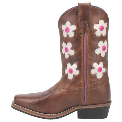 Dan Post Toddler-Girls' Giselle Western Boot Square Toe Brown 1.5 D(M) US3