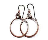 Salish Sea Inspirations Antique Copper Hoop Earrings - Hypoallergenic Niobium Ear Wires (1" Diameter
