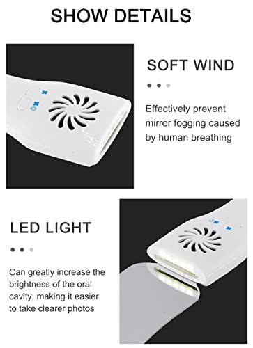 Specchio Dentale con Luce, LED Anti-Fog Denti Bocca Riflettore | Fotografia Specchio Dentista Casa Uso Strumenti Con Ventilatore