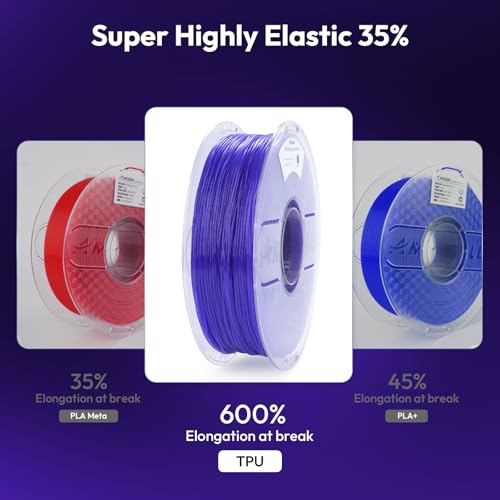 Image of AMOLEN 95A TPU 3D Printer Filament, 1.75mm Glow in The Dark Blue Purple, Soft TPU Flexible 3D Printing Filament, High Hardness & Resilience, Best with UV Lamps, 1kg Spool, Fit Most 3D Printers