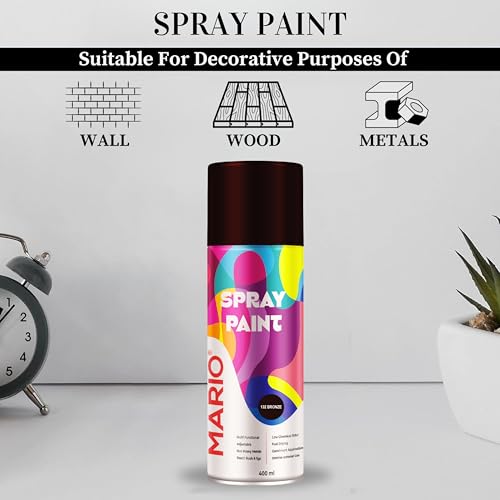 Image of Mario Spray Paint - 132 Bronze (400ml) | Bronze Metallic Spray Paint for Wood, Metal, Crafts & Decorative Finishes