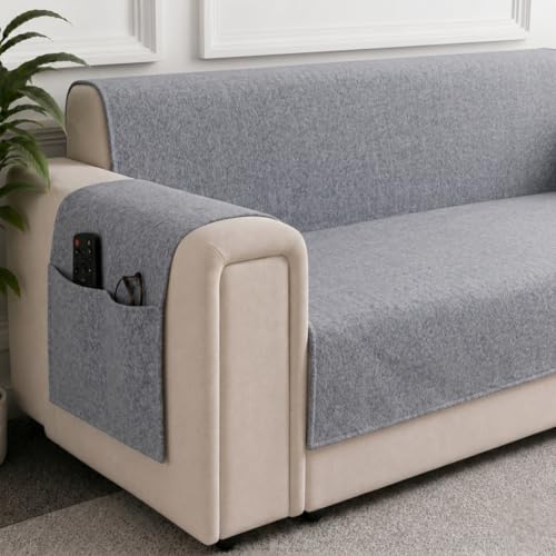Image of STITCHNEST 'LuxeFit Series' 2 Seater Sofa Cover | Full Coverage with Armrest Pocket | Elegant Woven Fabric, Washable & Durable for Modern Living