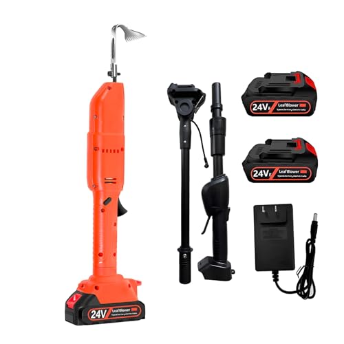 Electric Weeding Hoe, 24V Cordless Motorised Garden Hoe, 2 in 1 Gardening Tools & Rake with Battery and Charging Unit, Dual Switch, Working stroke 30mm for Weeding Loosening Soil