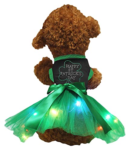 Robe pour chien d'exception strass et LED vêtement Saint Patrick taille M