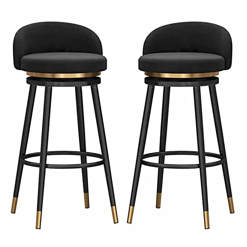 Tabourets de bar de cuisine rotatifs à 360° avec dossier confortable - 2