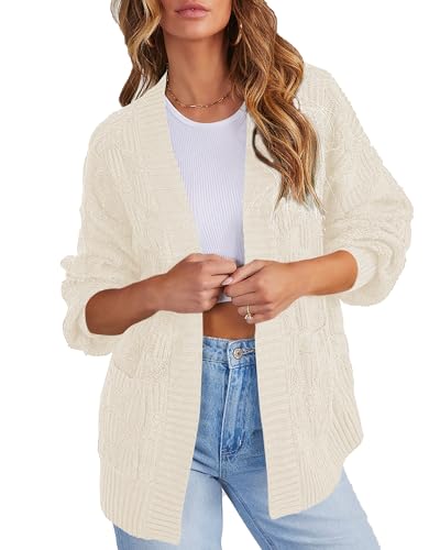 Image of Cakulo Womens Oversized Fall Checkered Cardigan Sweaters 2024 Trendy Open Front Chunky Cardigans Knit Sweater Coats