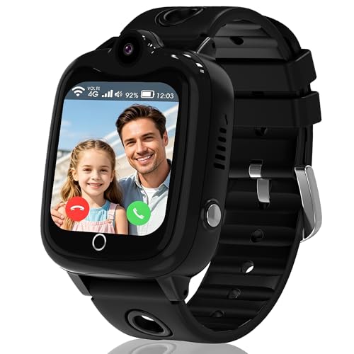4G Montre Connectée Enfant,Smartwatch Téléphone pour Filles Garçons avec GPS, SOS, WIFI,...