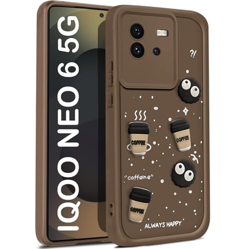 Image of Bintage Ball Bear| Donut| Milk Cake| Baby| Coffee Rubber Case Full Body & Camera Protection Back Cover Compatible for IQOO Neo 6 5G - Brown