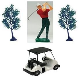Kit de golf con golfista carrito de golf y dos árboles Caketopper A1 suministros de panadería