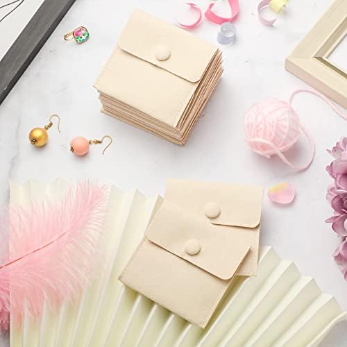 40 Pieces Microfiber Jewelry Pouch 8 x 8 cm, Jewelry