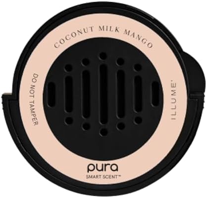Pura & ILLUME Car Scent Refill – Fragrance for Pura Car Diffuser – Clean & Safe Luxury Diffuser Scent – Long-Lasting Fragrance for 30 Days of Aroma – Must-Have for Car – Coconut Milk Mango