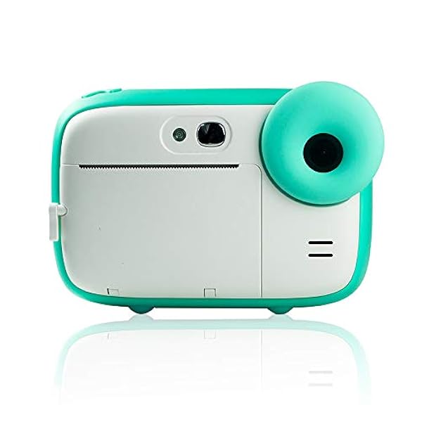 Macchina fotografica istantanea per Bambini, 1080P 2,4 Pollici Schermo A Colori Digital Video Camera Con 3 Rotolo Di Carta Film (green)