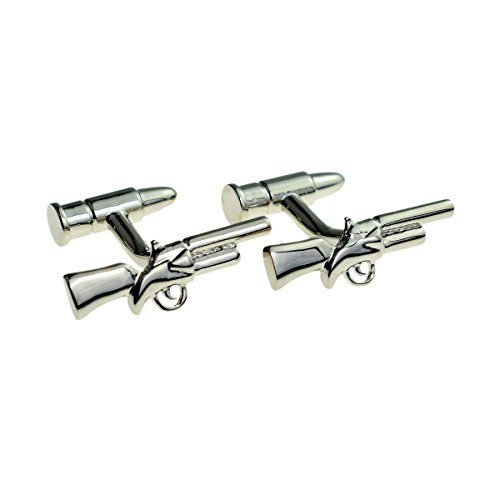 Mancuernillas para hombre estilo escopeta y cartucho miniatura 1