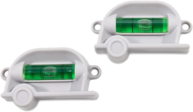 Camco Retro RV Level, 2 Pack - Provides Front-to-Back or Side-to-Side Leveling of your RV - Can be Screw-Mounted or Mounted with the Provided Double-Sided Foam Tape - Includes (2) Levels (25520)