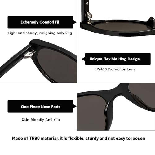 Elegant Cat Eye Polarized UV400 Sunglasses Women Lightweight Frame Design for Driving Travel3