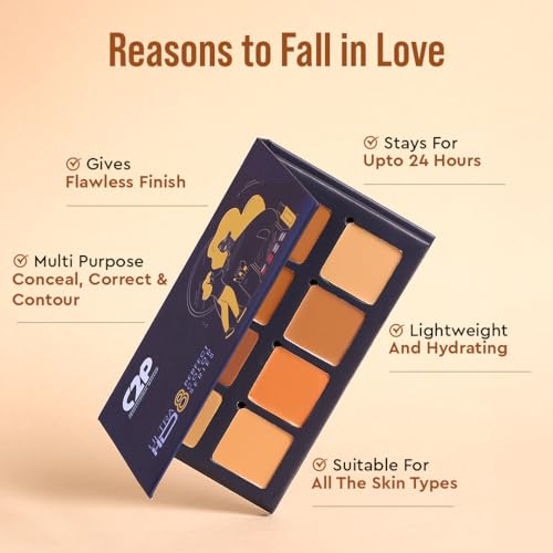 Image of C2P Pro 8 in 1 Perfect Blend Concealer, Contour & Foundation Palette for Face Makeup | Matte Finish, Waterproof & Long-Lasting | Long Lasting Coverage 13g