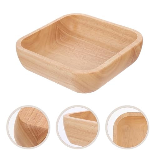 Bol en bois carré pour fruits et salades récipient lisse résistant restaurant - 8