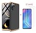 Produktbild AILZH kompatibel für HandyHülle Huawei P30 pro Hülle+[2*HD weicher Bildschirmschutz] PC Hartschale 360 Grad Schutzhülle Anti-Schock Anti-Kratz Stoßfänger Bumper Matt Cover Case(Gold Schwarz)