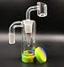 HUXP New Transparent Manual 14MM Glass Connection Fittings and Silicone Container£¨Red and Green£ (Green) (Transparent)