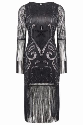 Robe Gatsby des années 1920 à franges pour soirée rétro chic - 2