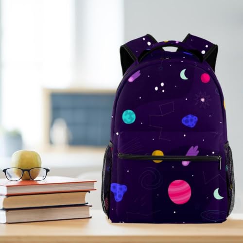 Mochila escolar impermeable con diseño de cielo estrellado para portátiles y libros de texto 5