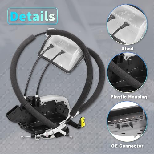Image of X AUTOHAUX Replacement Front Left Driver Side Power Door Lock Actuator Motor with Cable for Infiniti Q50 2014-2020 Door Latch Actuator Assembly Replace No.805014HB0A Black