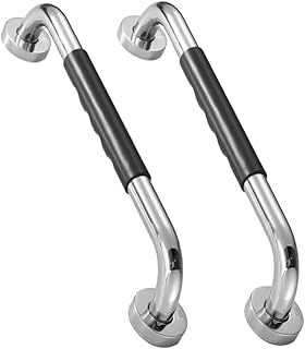 2 Piece Stainless Steel Bathroom Grab Bar, 17 Inch Non-Slip Premium Non-Slip Shower Grab Bar, Senior Shower Handle, Toilet Safety Grab Bar, Shower Rubber Grab Bar