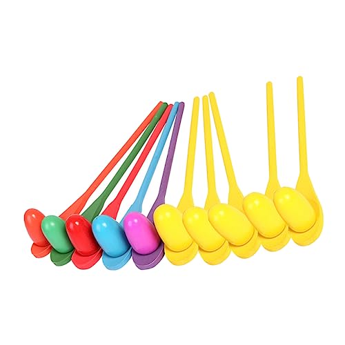 BRIGHTFUFU Spoon Relay Race Toys 10 Sets of Wooden Spoon Ball Game Balance Game Training Tool for Boys and Girls