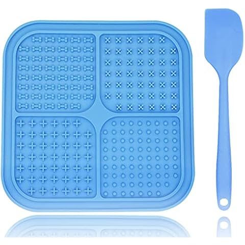 Ertzinla Dog Lick Pad,Boredom & Anxiety Reducer,Snuffle Mat for Dogs,Dog Puzzle Toys (Blue, Four Surfaces Design) Cover
