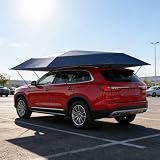ORIDLECTAL Parasole Portatile per Auto Elettrico, Ombrello Parasole Automatico, Tenda da Tetto, Leggero, Facile da Trasportare, con Telecomando, per la Protezione del Tetto 4.2MBlue