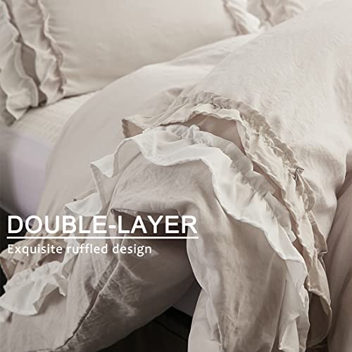 Housse de couette beige 220x240cm microfibre facile à repasser avec fermeture éclair - 5