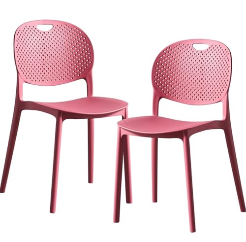 Image of Dream Furnishing - Set of 8 Stackable Dinning Chairs for Home Cafe Office Hotel for Indoor and Outdoor Patio (Pink Set of 8)