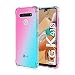 Produktbild JIAFEI Hülle für LG K41S Gradient Color Handyhülle TPU Gradient Dünn Schutzhülle Anti-Fall Handytasche Handy Case Kompatibel mit LG K41S, Pink/Grün