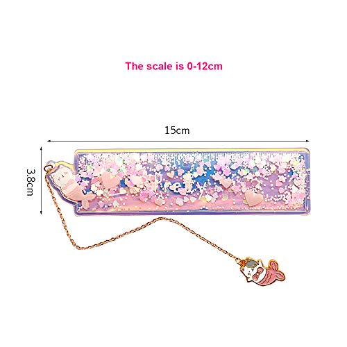 KKmoon Marcador multifuncional de régua de desenho animado criativo com papel de carta de estudo de