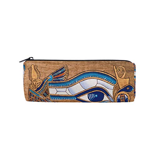 RXYY Egipto Papiro étnico egipcio, el ojo de Horus, estuche, portalápices de lona, caja de almacenamiento de cosméticos, bolsa de papelería para estudiantes, escuela, oficina