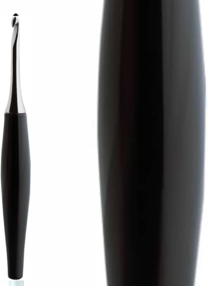 Furls Crochet Hook, Odyssey Black, Nickel Plated Tip for Effortless Glide, Ergonomic Handle Crochet Hooks 7" (Odyssey Black, P - 10.00MM)