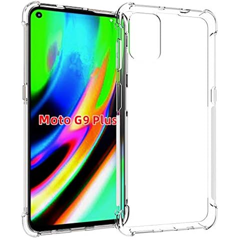 USTIYA for Motorola G9 Plus Case Clear TPU Four Corners Moto G9+ Cover Transparent Soft funda Cover