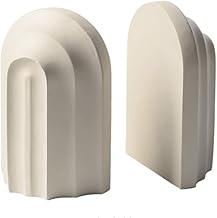 Suportes de livros em arco de resina, extremidades de livros, extremidades de livros para escritório, suportes de livros para prateleiras, suporte de livros para livros pesados, suporte de prateleira de livros (cor: branco)