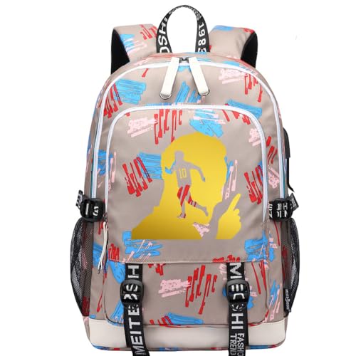 KARFRI Mochila esportiva multifuncional de futebol N-eymar para viagem, laptop, bolsa para fãs de futebol para homens e mulheres, Branco Terroso - 2, One Size, Esportivo
