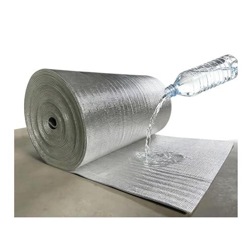 HUFIREHU 熱反射箔 アルミ保温保冷断熱シート アルミ遮熱シート 断熱ボード 断熱シート アルミ断熱シート 断熱シート 断熱材 両面アルミ蒸着断熱シート 断熱ホイル断熱シート 反射アルミニウム断熱ロール アルミシートサーモ 両面アルミホイル、断熱放射